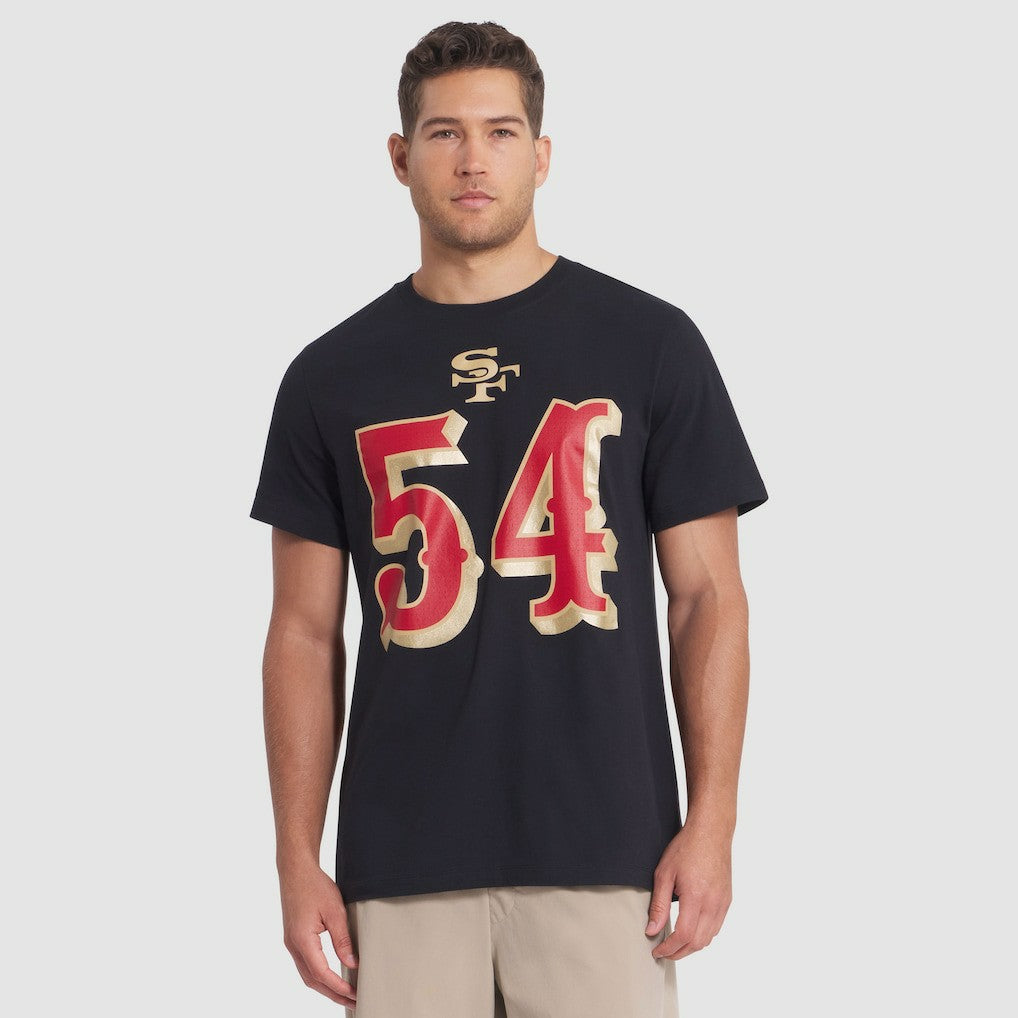 Nike Fred Warner San Francisco 49ers 2025 Rivalries Collection Player Name & Number T-Shirt Black