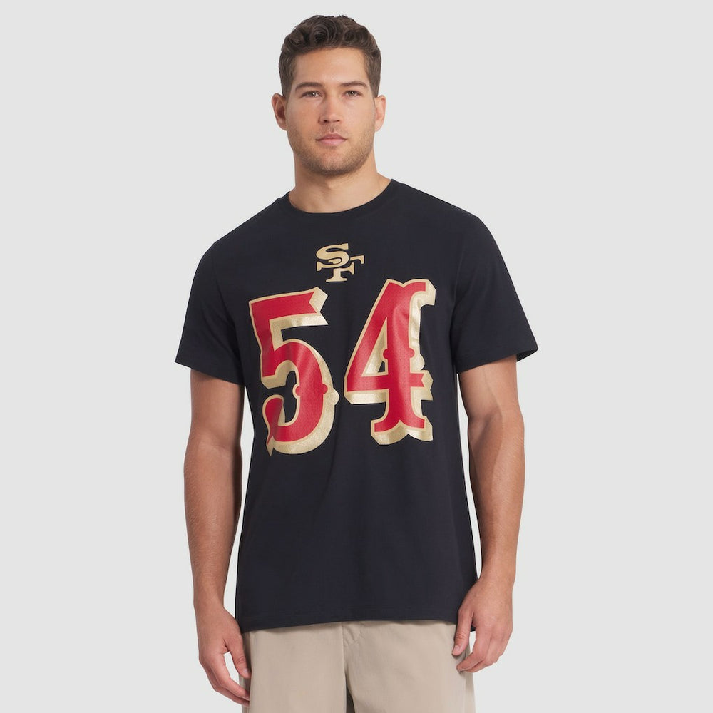 Nike Fred Warner San Francisco 49ers 2025 Rivalries Collection Player Name & Number T-Shirt Black