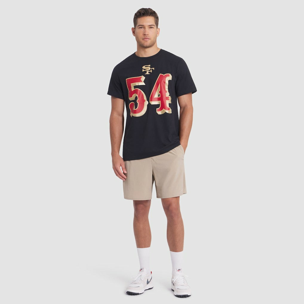 Nike Fred Warner San Francisco 49ers 2025 Rivalries Collection Player Name & Number T-Shirt Black