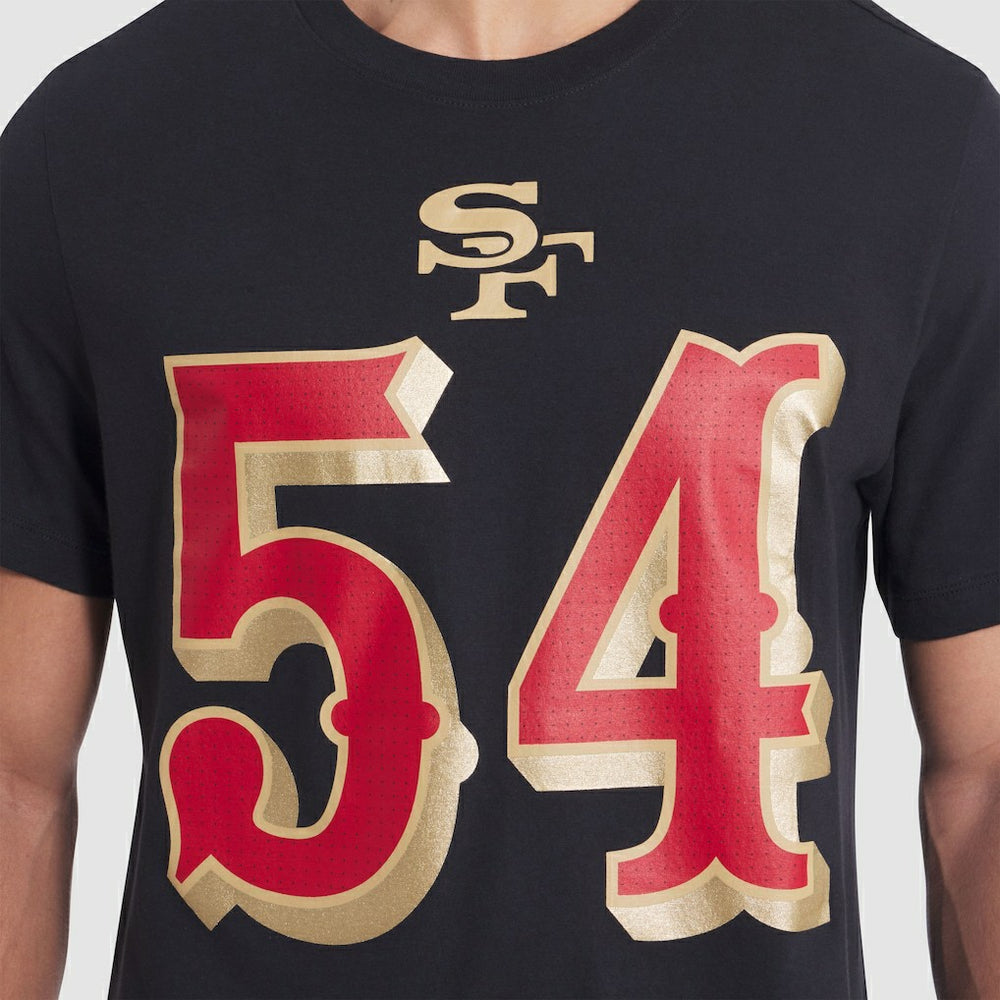 Nike Fred Warner San Francisco 49ers 2025 Rivalries Collection Player Name & Number T-Shirt Black