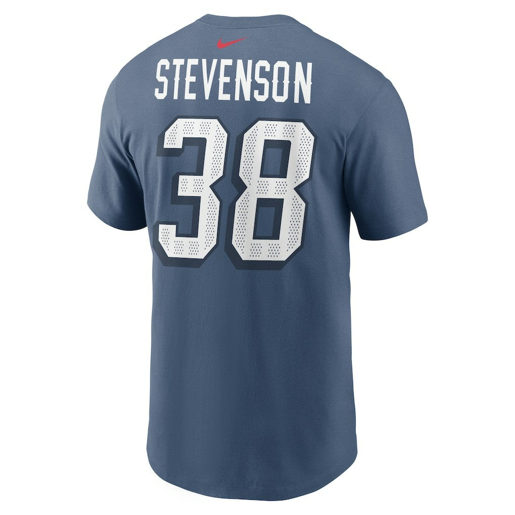 Nike Rhamondre Stevenson New England Patriots 2025 Rivalries Collection Player Name & Number T-Shirt Storm Blue