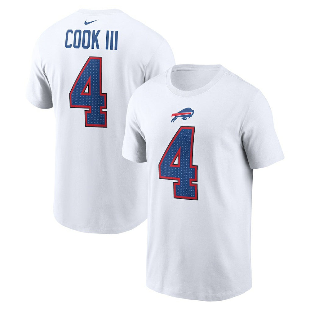 Nike James Cook III Buffalo Bills Player Name & Number T-Shirt White