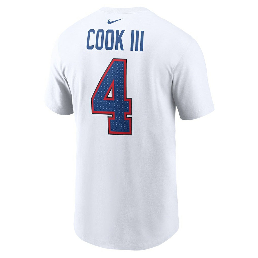 Nike James Cook III Buffalo Bills Player Name & Number T-Shirt White