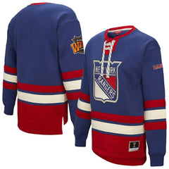 New York Rangers Mitchell & Ness Women's Heritage Lace-Up Pullover Sweatshirt - Blue - NHL 202660257