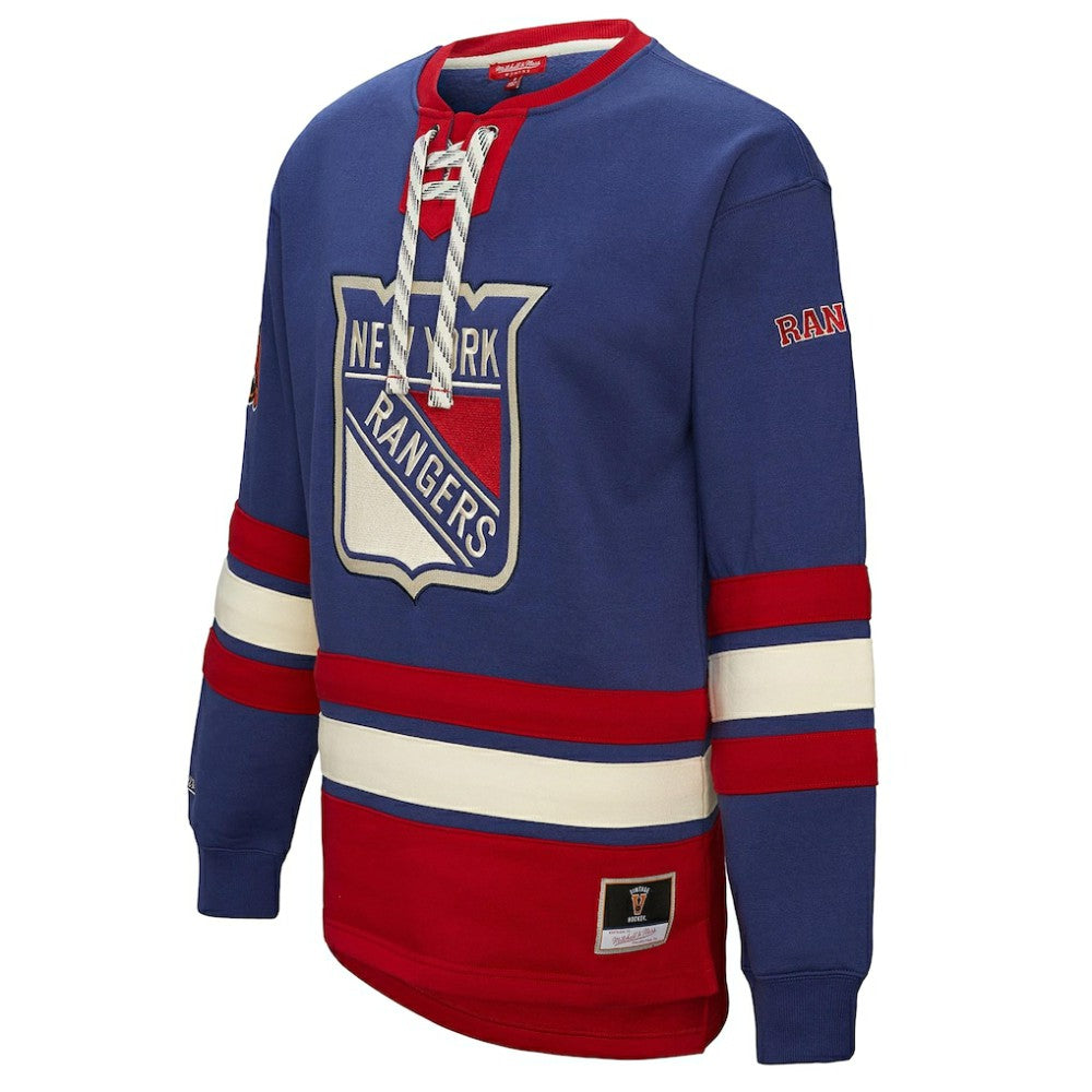 New York Rangers Mitchell & Ness Women's Heritage Lace-Up Pullover Sweatshirt - Blue - NHL 202660257
