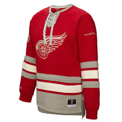 Detroit Red Wings Mitchell & Ness Women's Heritage Lace-Up Pullover Sweatshirt - Red - NHL 202660260
