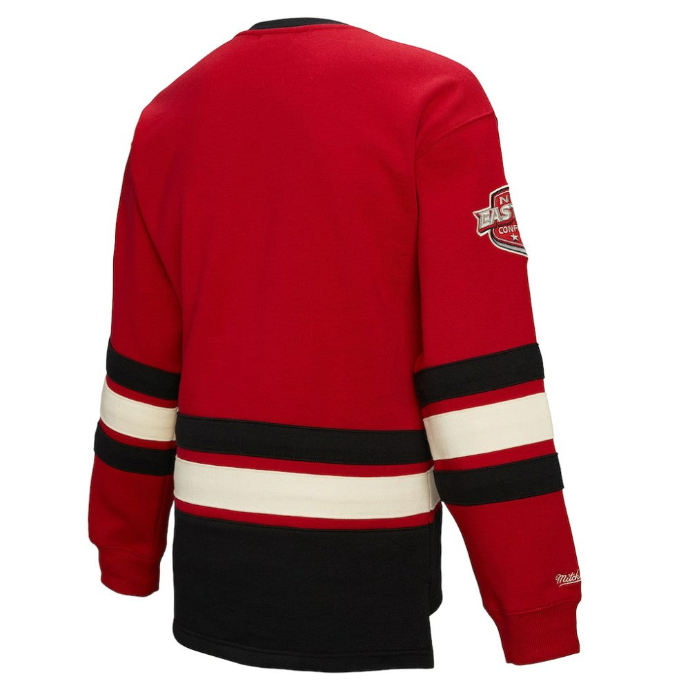 New Jersey Devils Mitchell & Ness Women's Heritage Lace-Up Pullover Sweatshirt - Red - NHL 202660261