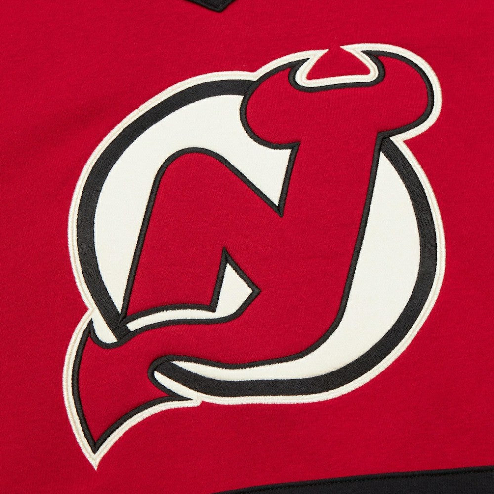 New Jersey Devils Mitchell & Ness Women's Heritage Lace-Up Pullover Sweatshirt - Red - NHL 202660261