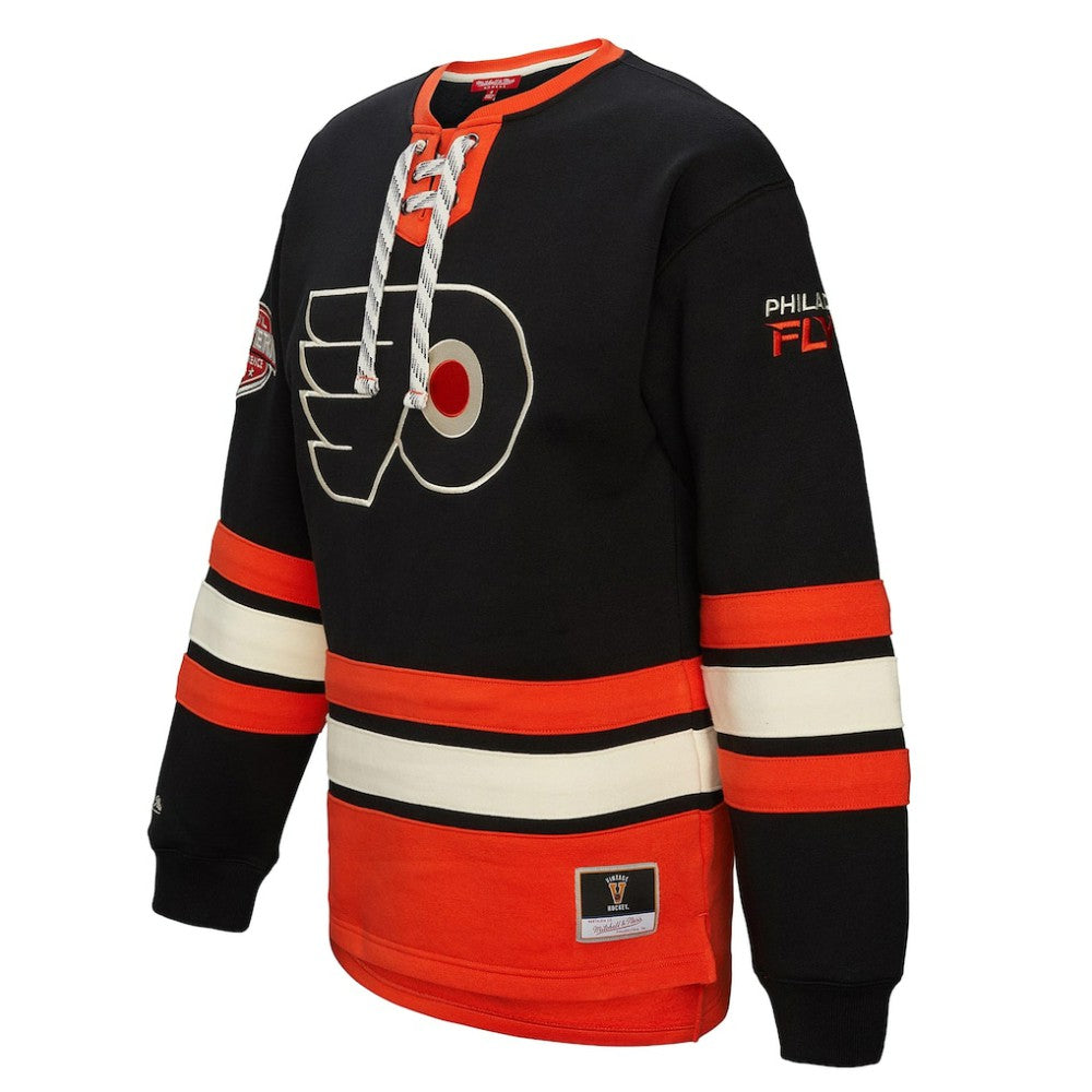 Philadelphia Flyers Mitchell & Ness Women's Heritage Lace-Up Pullover Sweatshirt - Black - NHL 202660263