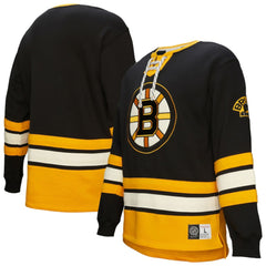 Boston Bruins Heritage Lace-Up Pullover Sweatshirt - Black - NHL 202660268