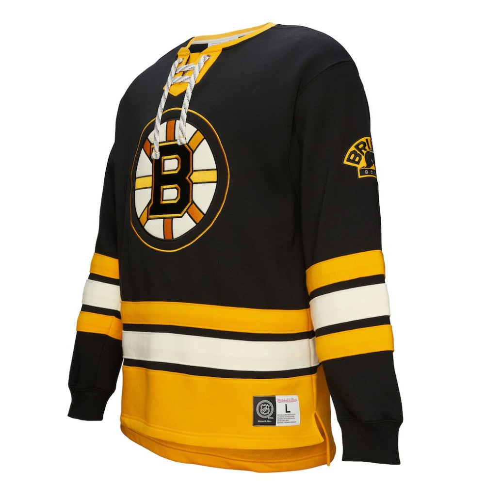 Boston Bruins Heritage Lace-Up Pullover Sweatshirt - Black - NHL 202660268