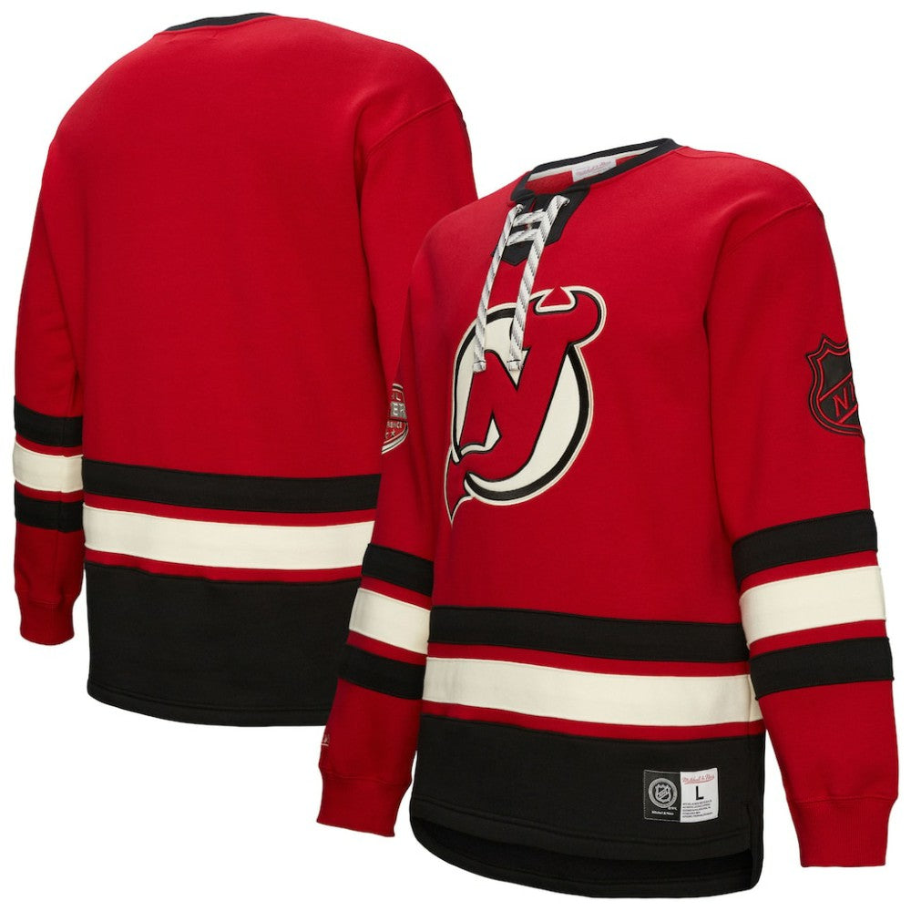 New Jersey Devils Heritage Lace-Up Pullover Sweatshirt - Red - NHL 202660278