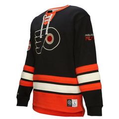 Philadelphia Flyers Heritage Lace-Up Pullover Sweatshirt - Black - NHL 202660279