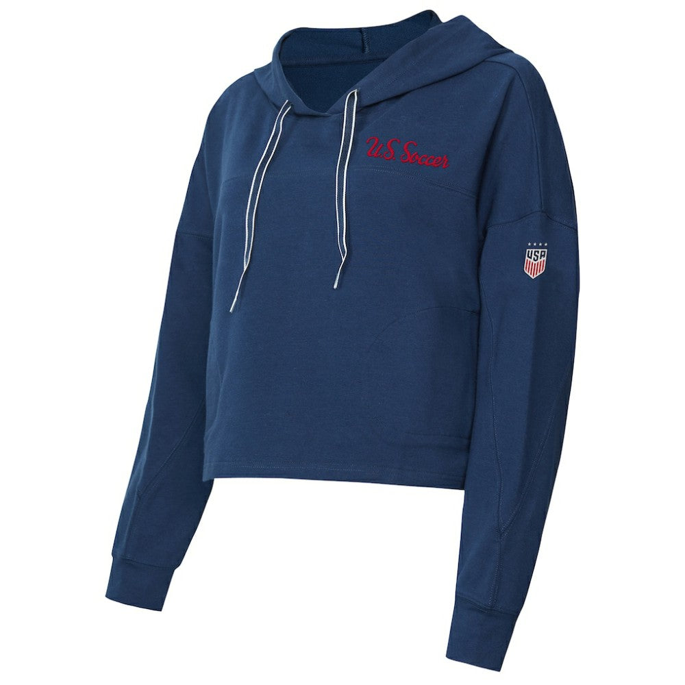 USWNT Concepts Sport Women's Elevation Tri-Blend Long Sleeve Pullover Hoodie Navy