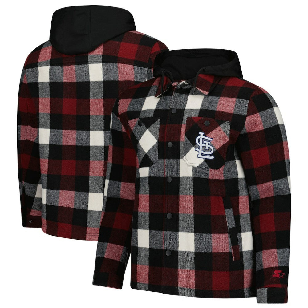 St. Louis Cardinals Starter Sherpa Full-Zip Hoodie Jacket - Red/Black - MLB Online