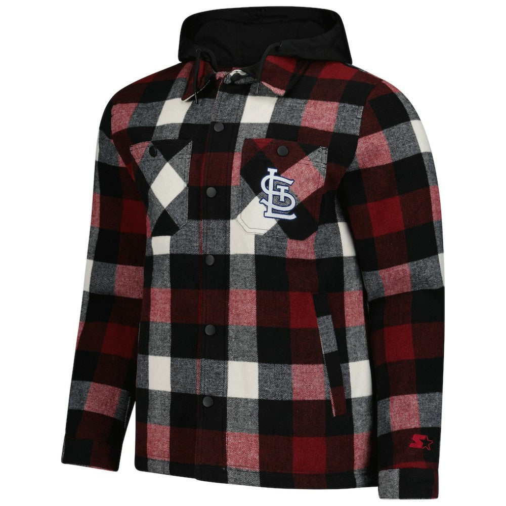 St. Louis Cardinals Starter Sherpa Full-Zip Hoodie Jacket - Red/Black - MLB Online