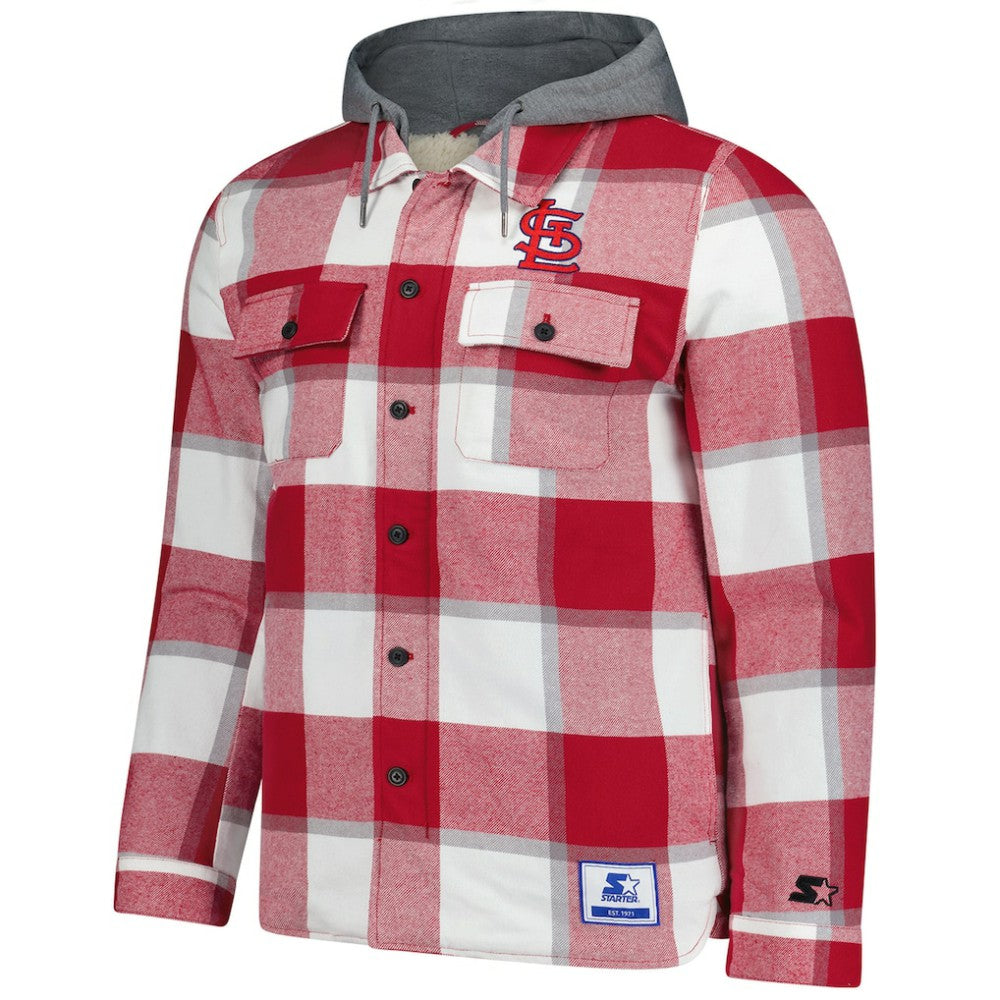 St. Louis Cardinals Starter Sherpa Full-Zip Hoodie Jacket - Red/White - MLB Lifestyle