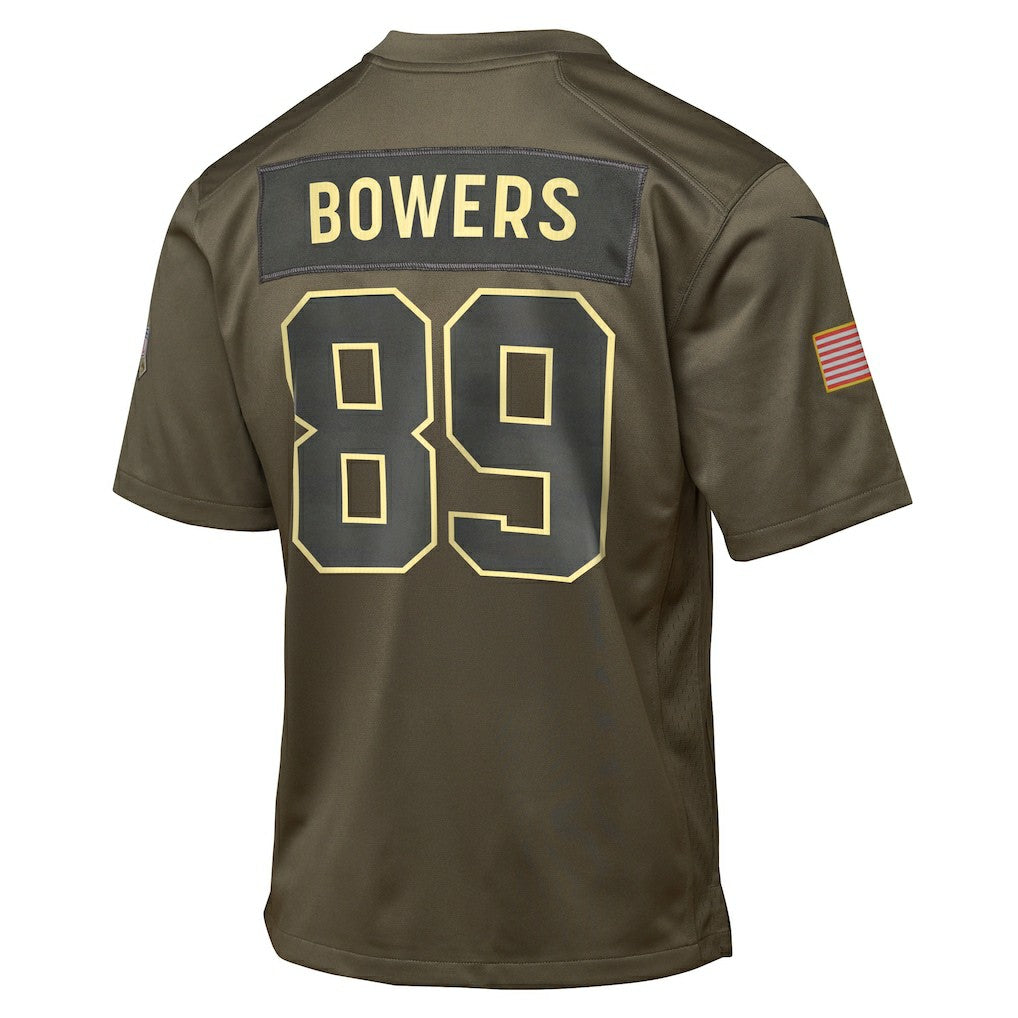 Nike Brock Bowers Las Vegas Raiders Youth 2025 Salute to Service Game Jersey Olive