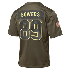 Nike Brock Bowers Las Vegas Raiders Youth 2025 Salute to Service Game Jersey Olive