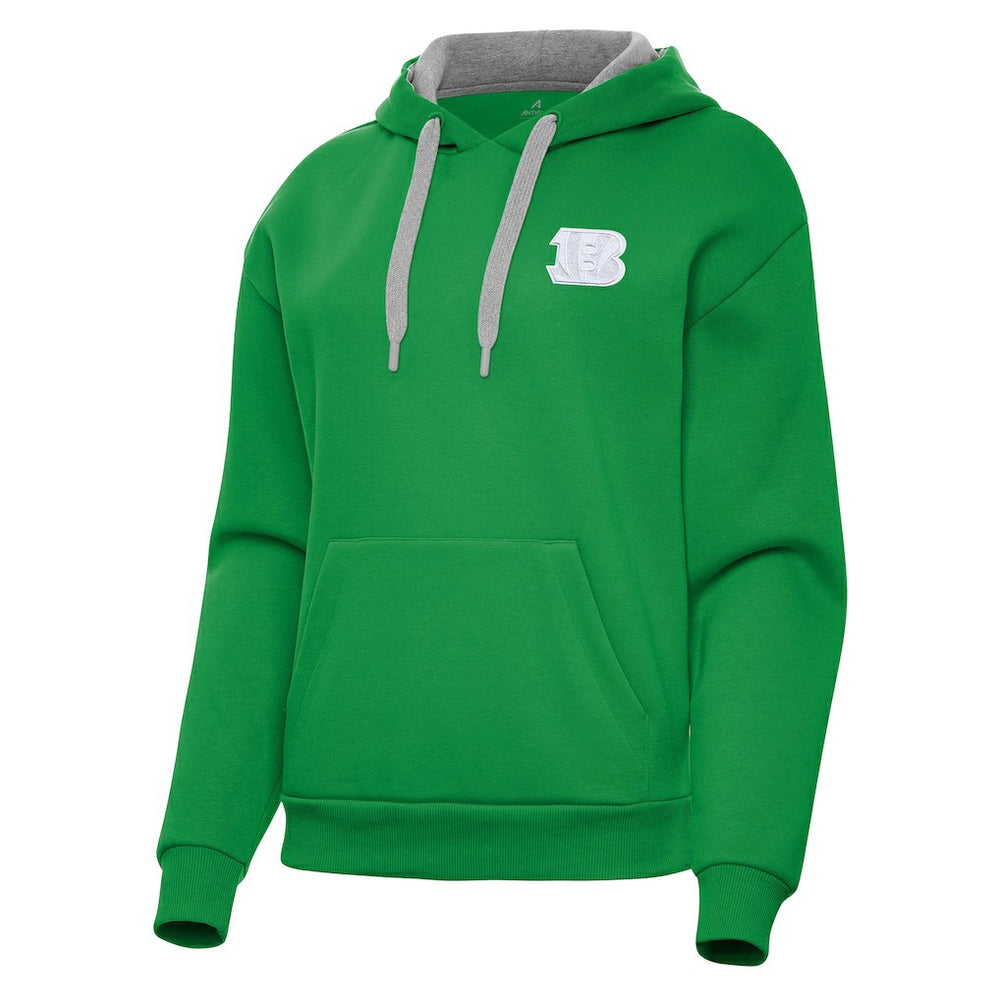 Cincinnati Bengals Antigua Women's St. Patrick's Day Victory Pullover Hoodie Kelly Green