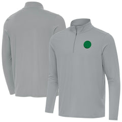 Pittsburgh Steelers Antigua St Patrick Day Intent Quarter-Zip Pullover Top Gray