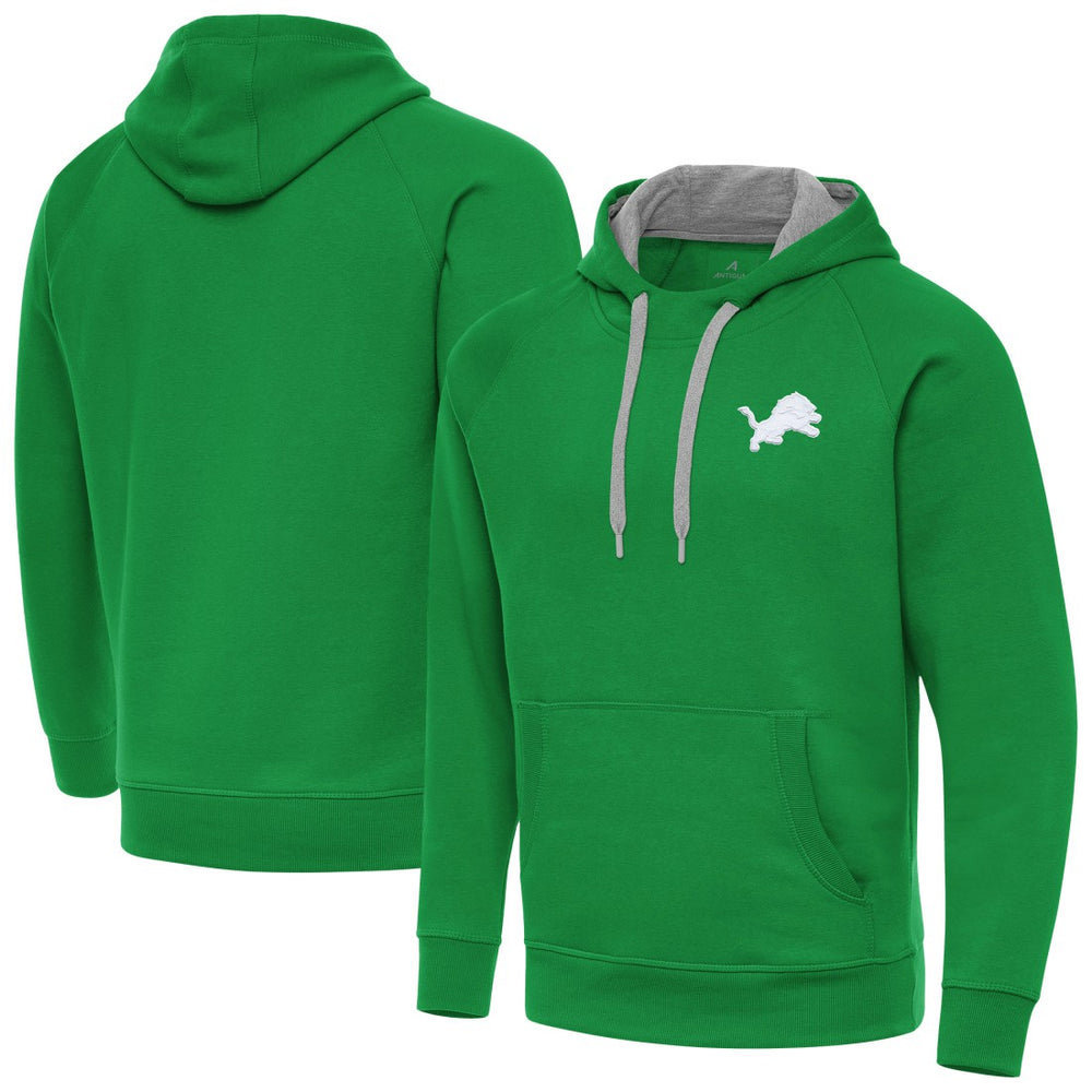 Detroit Lions Antigua St. Patrick's Day Victory Pullover Hoodie Kelly Green