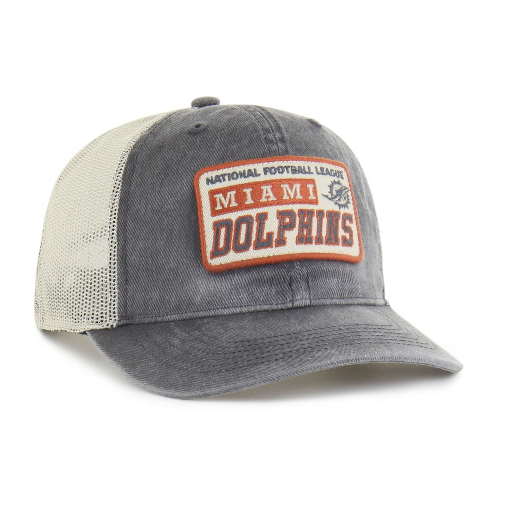47 brand Miami Dolphins '47 Canteen Relaxed Trucker Adjustable Hat Charcoal