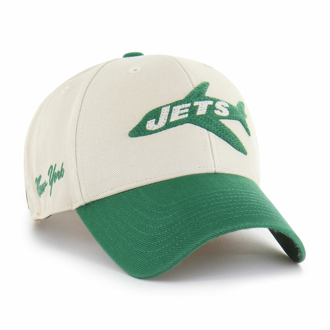 47 brand New York Jets '47 Fairfield MVP Throwback Adjustable Hat Cream/Kelly Green