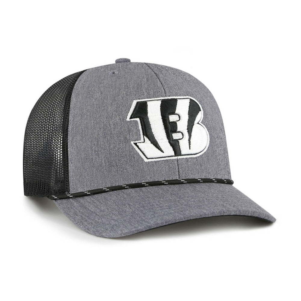 47 brand Cincinnati Bengals '47 Carbon Rope Trucker Adjustable Hat Heather Charcoal