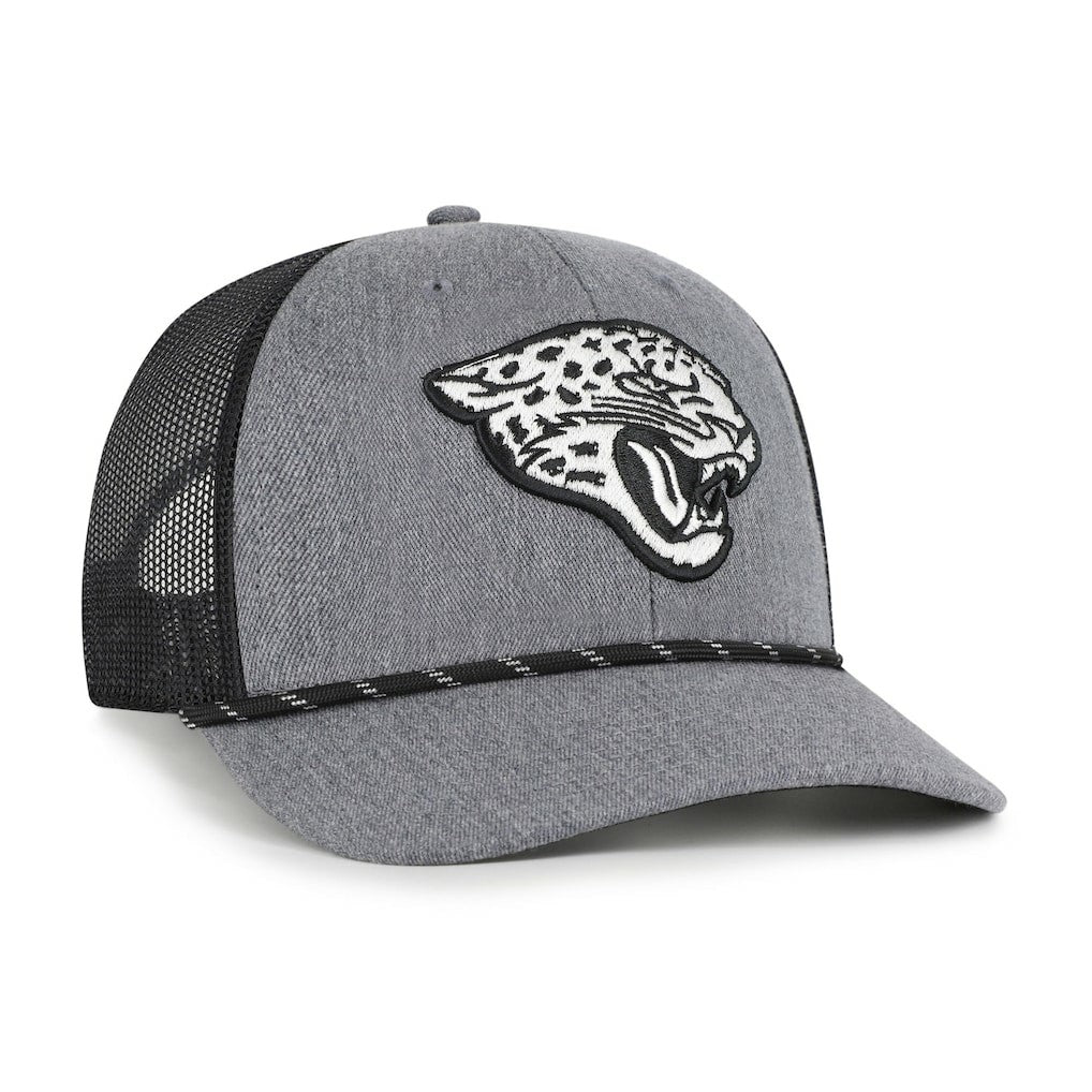 47 brand Jacksonville Jaguars '47 Carbon Rope Trucker Adjustable Hat Heather Charcoal
