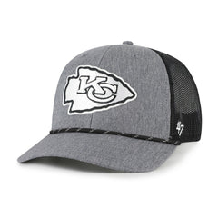 47 brand Kansas City Chiefs '47 Carbon Rope Trucker Adjustable Hat Heather Charcoal