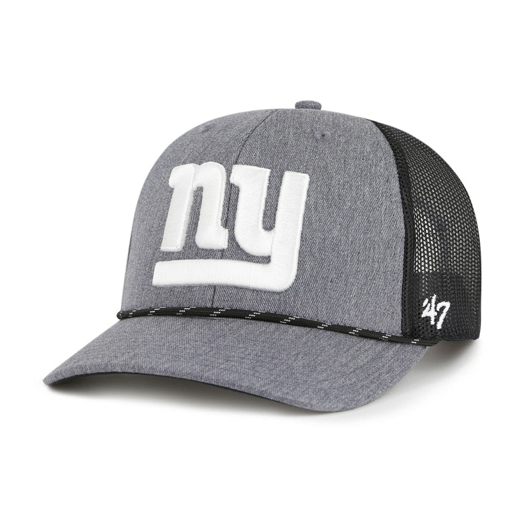 47 brand New York Giants '47 Carbon Rope Trucker Adjustable Hat Heather Charcoal