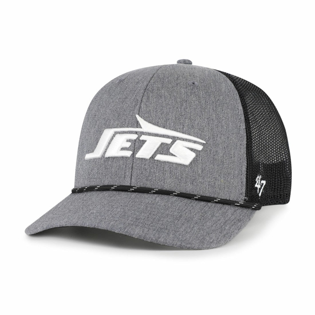 47 brand New York Jets '47 Carbon Rope Trucker Adjustable Hat Heather Charcoal