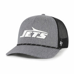 47 brand New York Jets '47 Carbon Rope Trucker Adjustable Hat Heather Charcoal