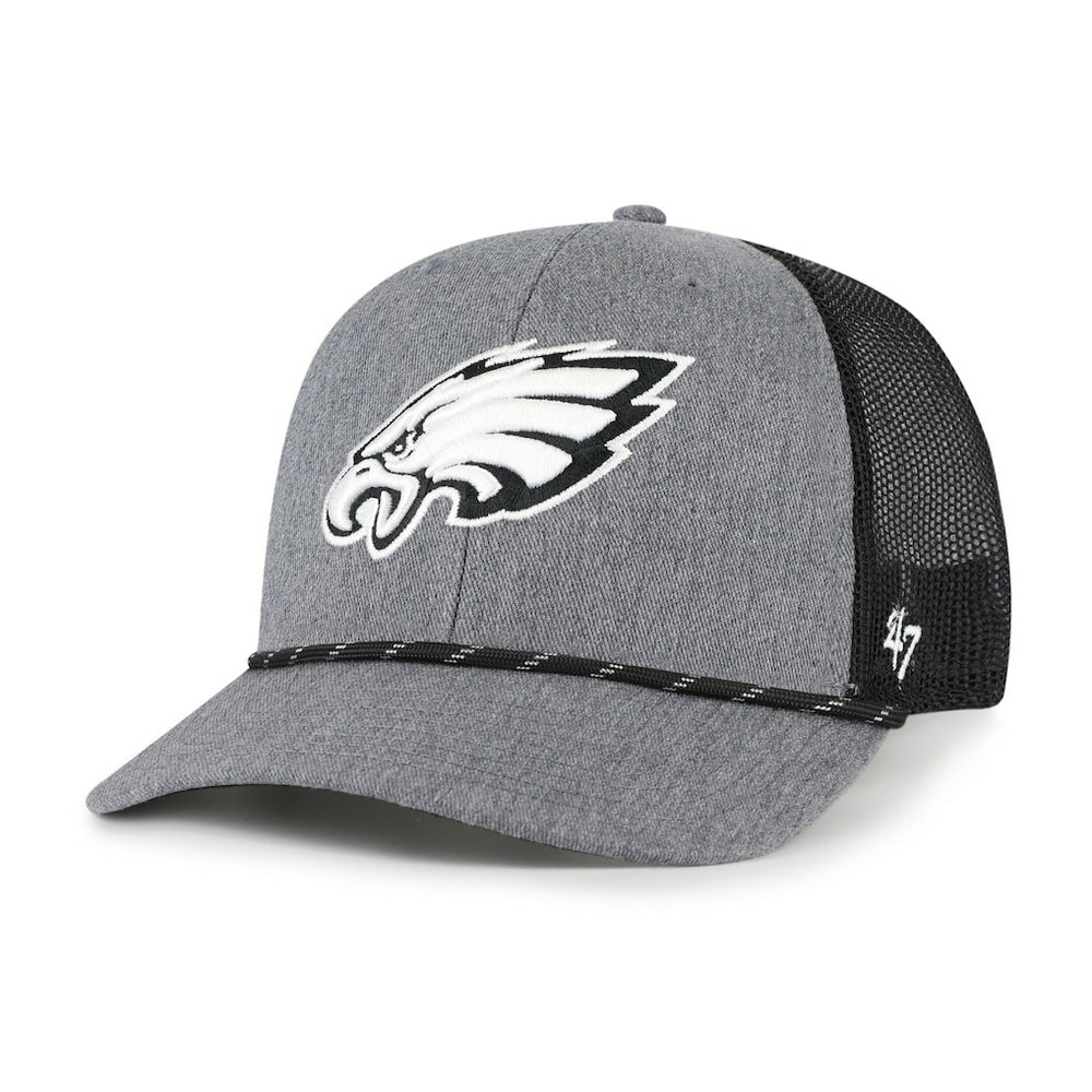 47 brand Philadelphia Eagles '47 Carbon Rope Trucker Adjustable Hat Heather Charcoal