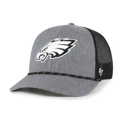 47 brand Philadelphia Eagles '47 Carbon Rope Trucker Adjustable Hat Heather Charcoal