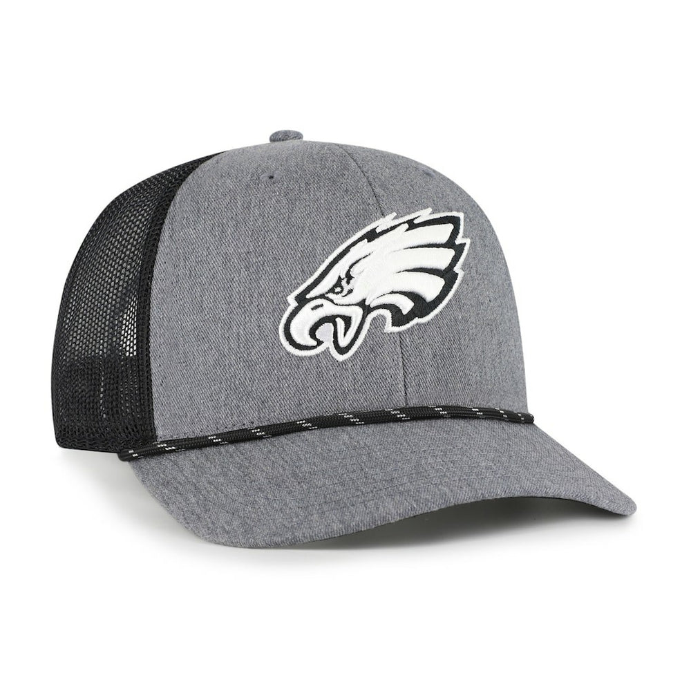 47 brand Philadelphia Eagles '47 Carbon Rope Trucker Adjustable Hat Heather Charcoal