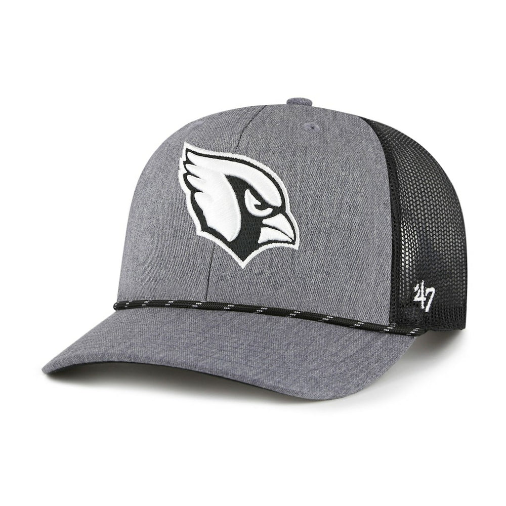 47 brand Arizona Cardinals '47 Carbon Rope Trucker Adjustable Hat Heather Charcoal