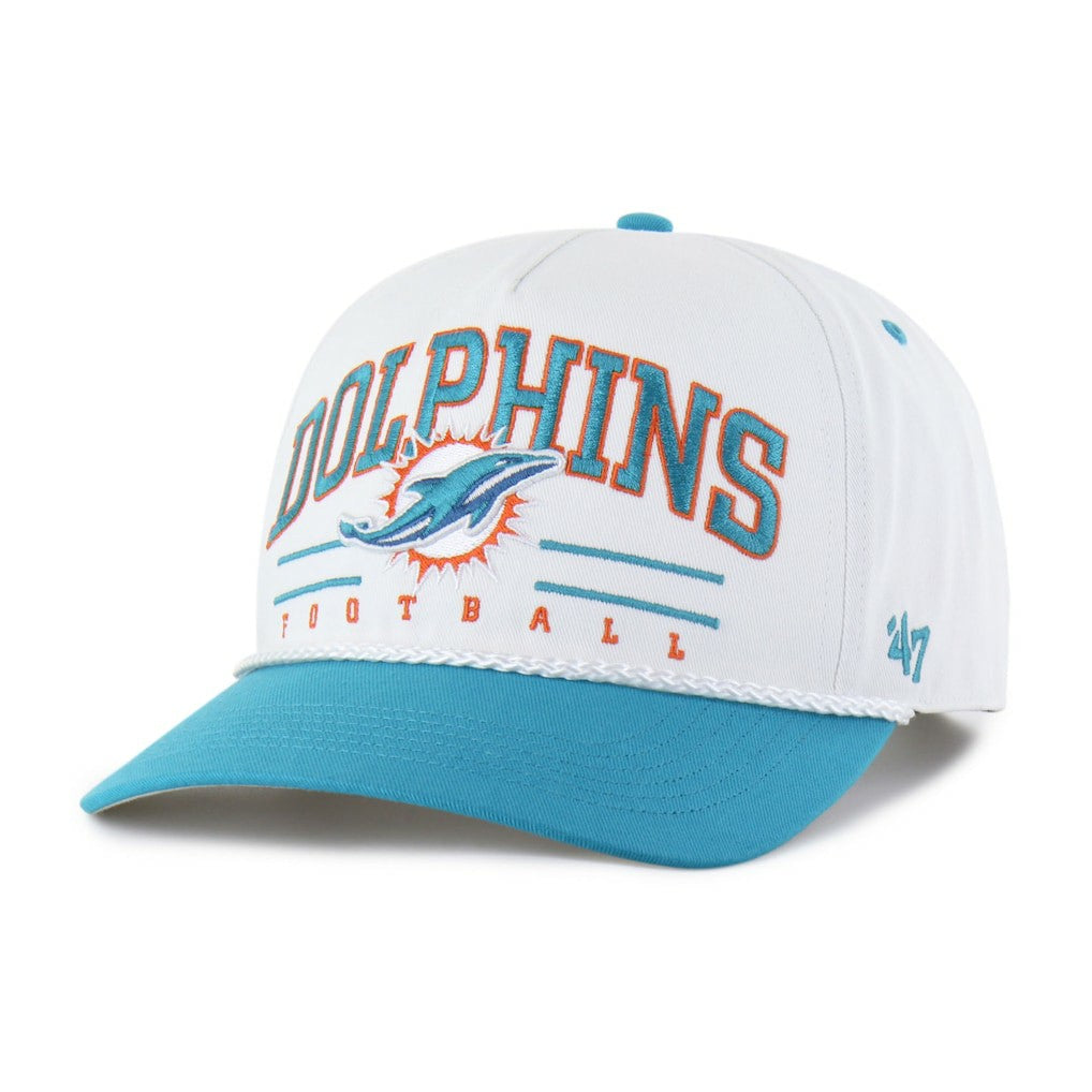 47 brand Miami Dolphins '47 Roscoe Two-Toned Hitch Adjustable Hat White/Aqua
