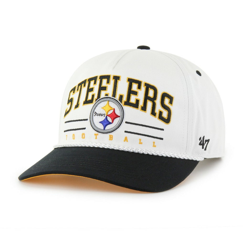 47 brand Pittsburgh Steelers '47 Roscoe Two-Toned Hitch Adjustable Hat White/Black