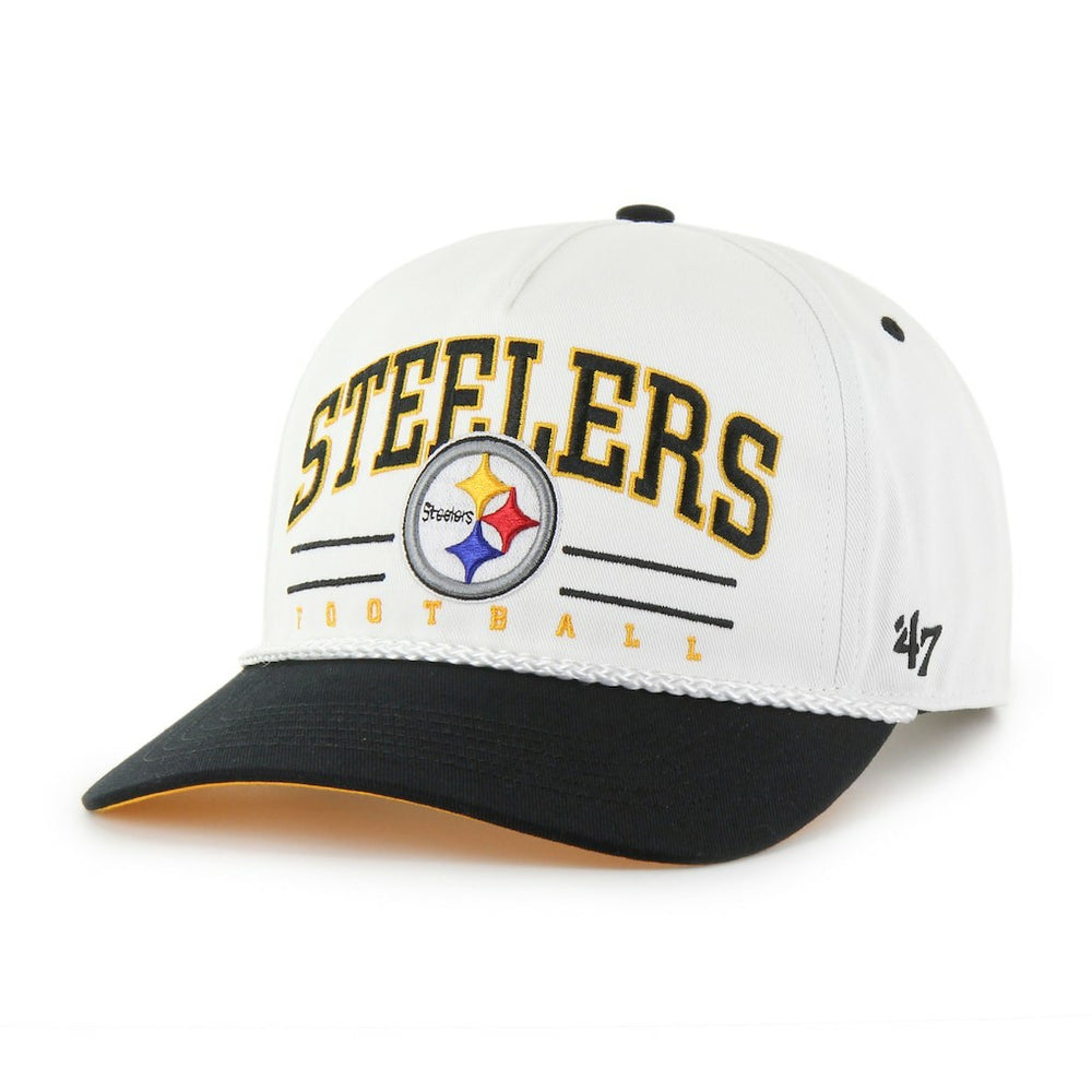 47 brand Pittsburgh Steelers '47 Roscoe Two-Toned Hitch Adjustable Hat White/Black