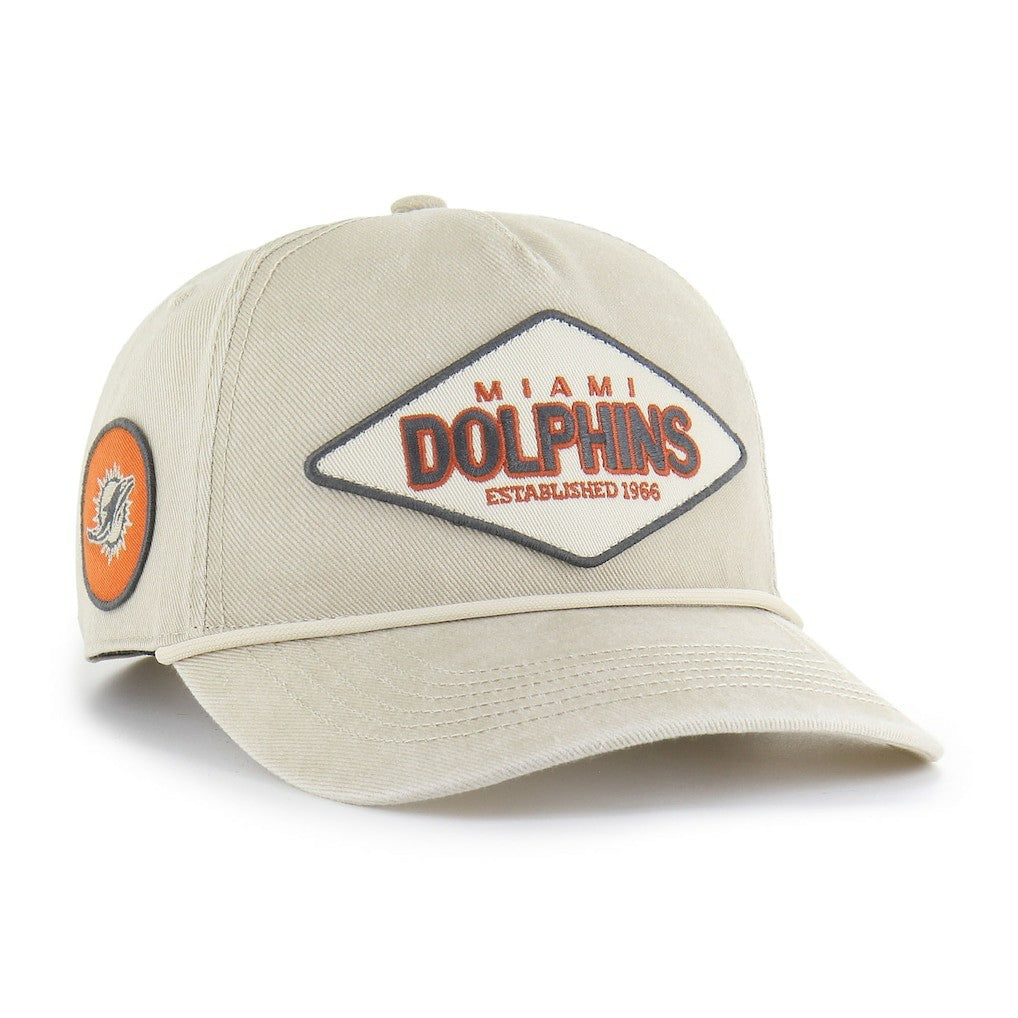 47 brand Miami Dolphins '47 Cairn Hitch Adjustable Hat Khaki