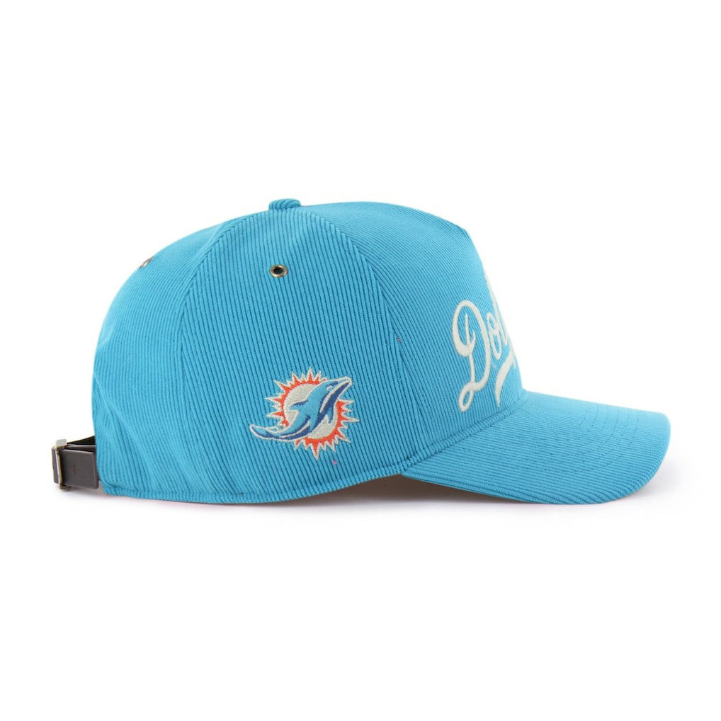 47 brand Miami Dolphins '47 Golden Age Corduroy Hitch Adjustable Hat Aqua