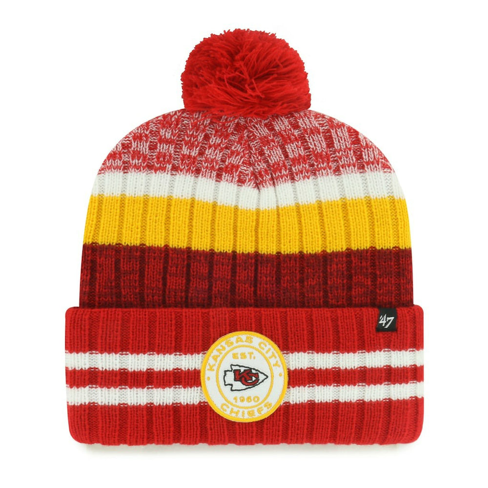 47 brand Kansas City Chiefs '47 Quiver Cuffed Knit Hat with Pom