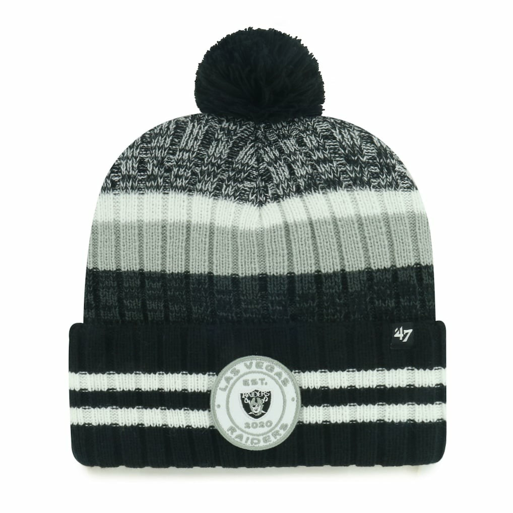 47 brand Las Vegas Raiders '47 Quiver Cuffed Knit Hat with Pom