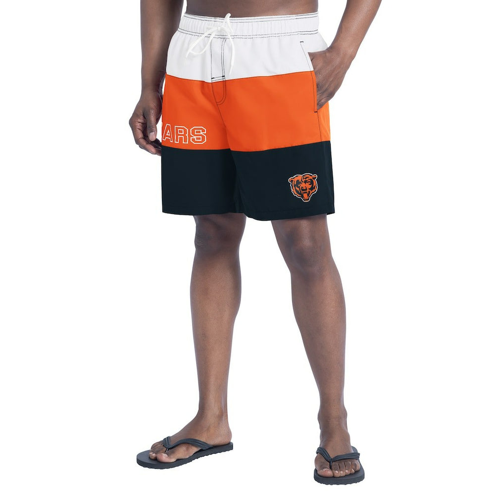 Chicago Bears G-III Sports by Carl Banks Sunrise Volley Swim Shorts Navy/Orange