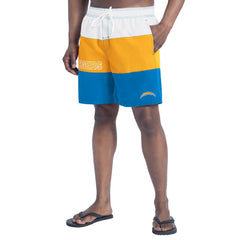 Los Angeles Chargers G-III Sports by Carl Banks Sunrise Volley Swim Shorts Powder Blue/Gold