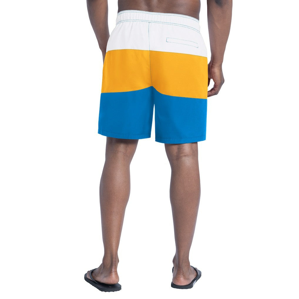 Los Angeles Chargers G-III Sports by Carl Banks Sunrise Volley Swim Shorts Powder Blue/Gold