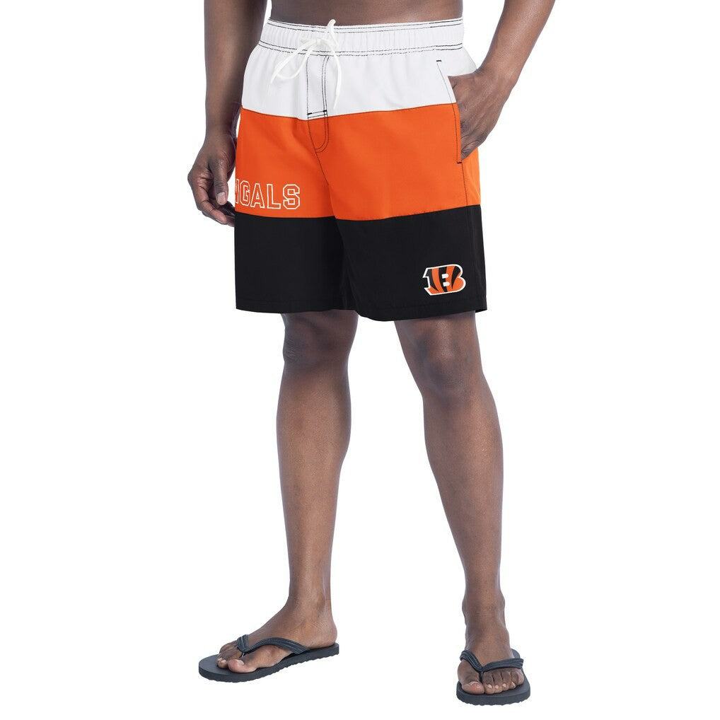 Cincinnati Bengals G-III Sports by Carl Banks Sunrise Volley Swim Shorts Black/Orange