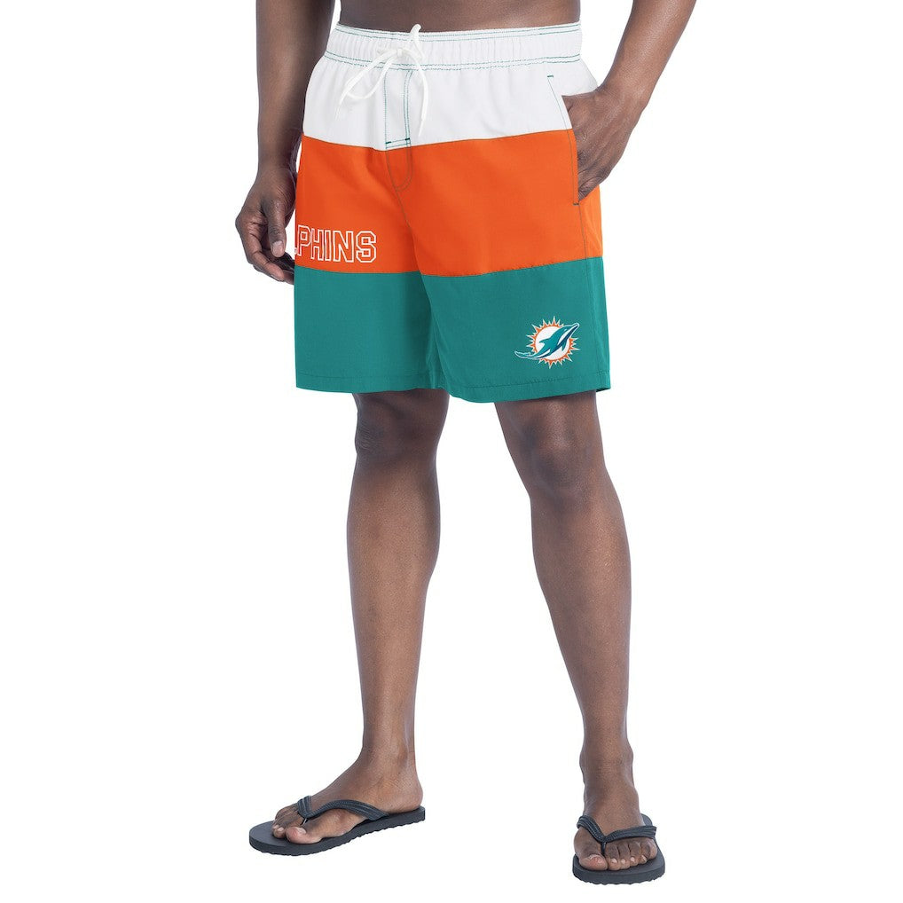 Miami Dolphins G-III Sports by Carl Banks Sunrise Volley Swim Shorts Aqua/Orange